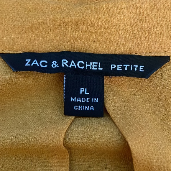 Host Pick! Zac and Rachel Petite Yellow Long Sleeve Button Down Top EUC SZ LP - Picture 5 of 7